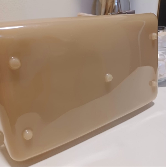Furla Beige Glossy Rubber Mini Candy Satchel - Picture 16 of 16